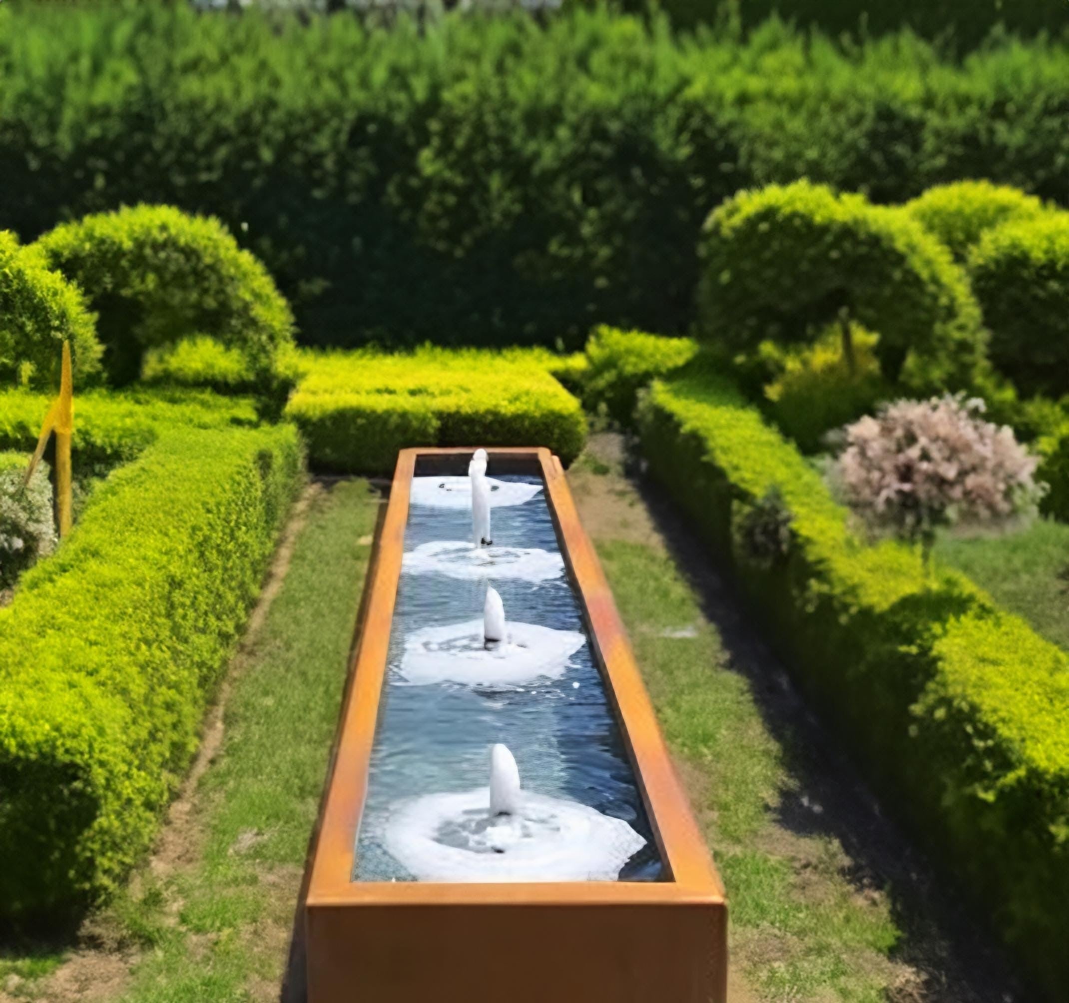 Sunset Stream Water Feature - Modern Corten Steel for Outdoor Elegance