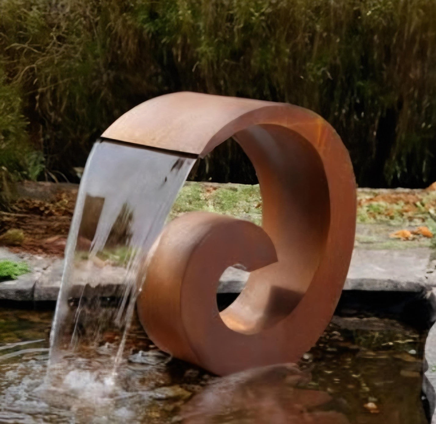 Timeless Stream Water Feature - Elegant Corten Steel for Outdoor Relaxation