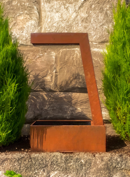 Arc of Serenity Water Feature - Contemporary Corten Steel for Timeless Elegance