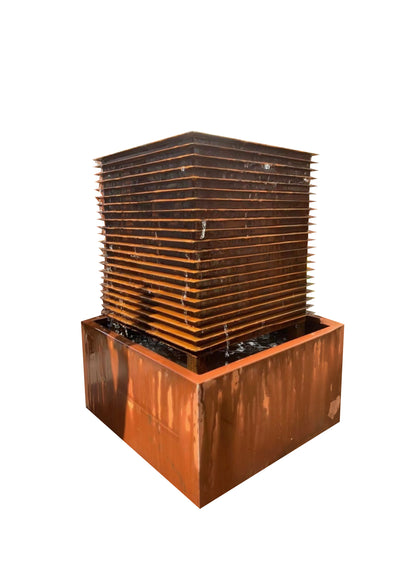 Custom Size Corten Cascade Water Feature - Rustic Elegance for Modern Outdoor