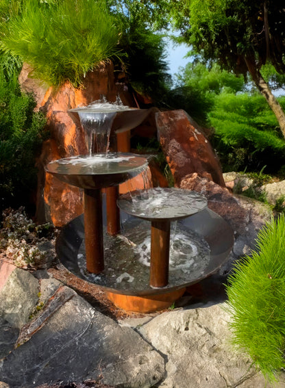 Earthbound Serenity Water Feature - Corten Steel Elegance for Your Outdoor Haven