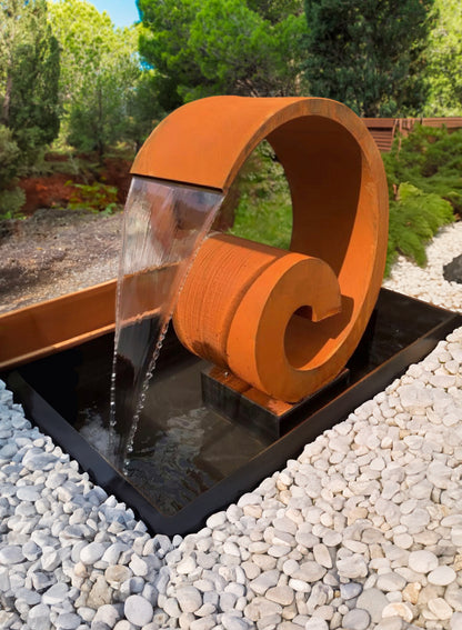 Timeless Stream Water Feature - Elegant Corten Steel for Outdoor Relaxation