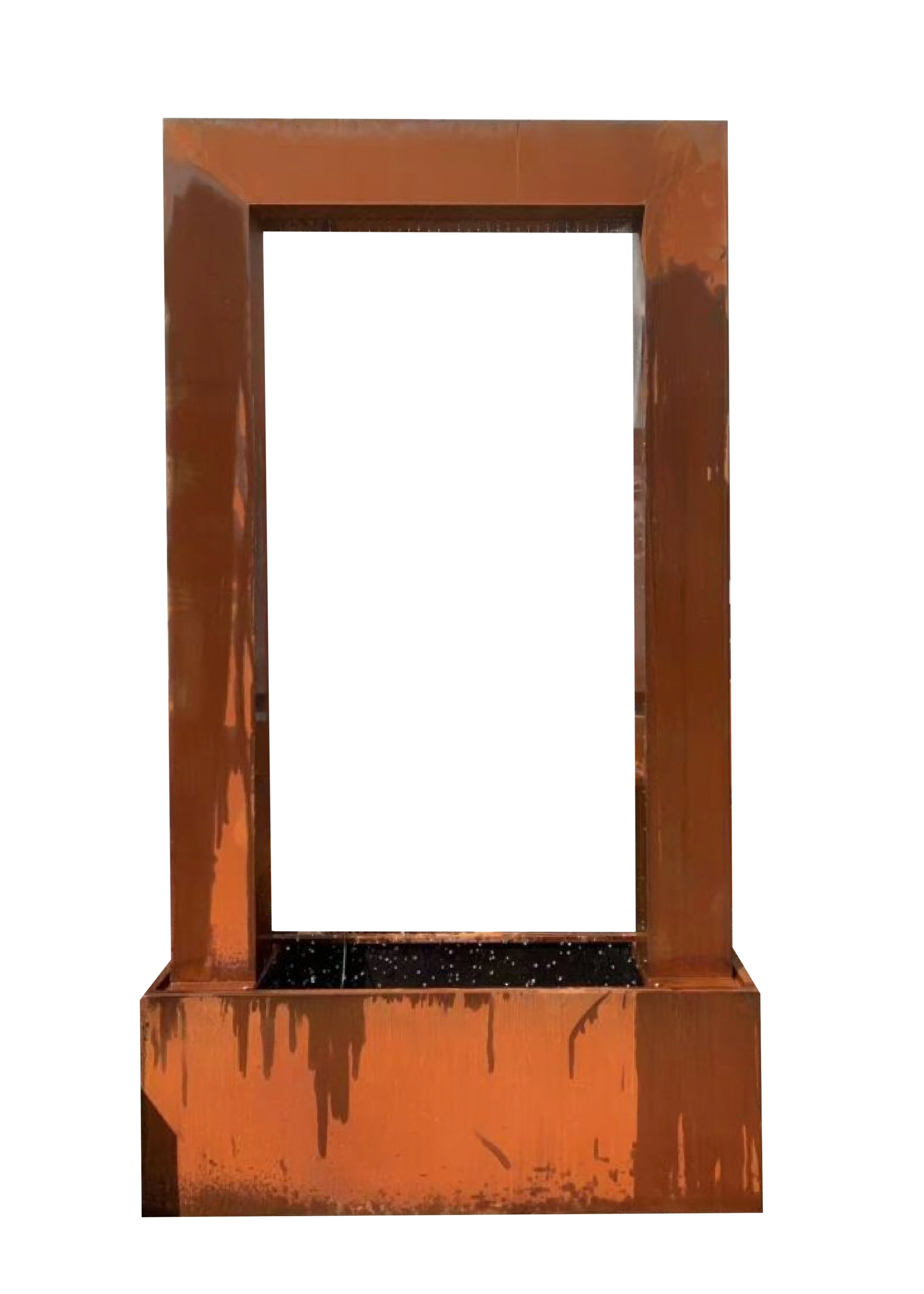 Verdant Veil Water Feature - Elegant Corten Steel for Outdoor Luxury