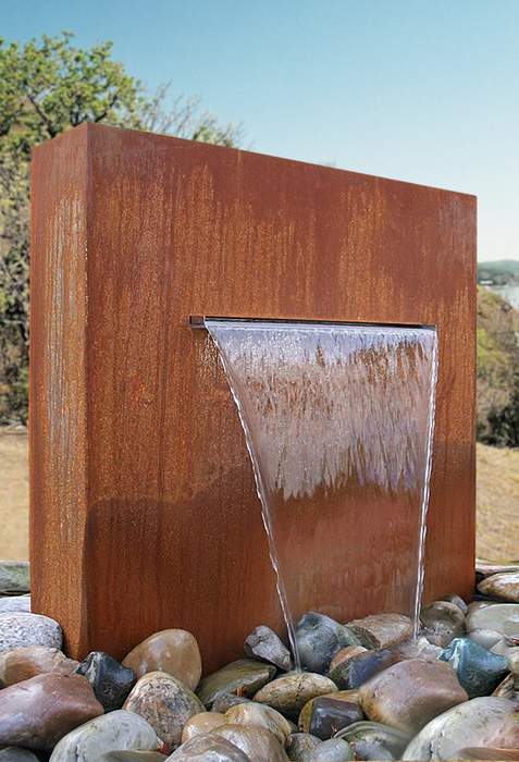 Custom Made Corten Steel Water Feature- Backdrop Panel without water basin