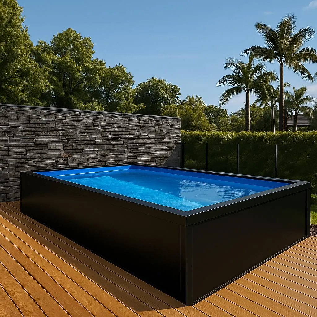 Custom Corten Steel Plunge Pools by H&P Building - Modern Design – Compact Luxury – Tailored to Your Space – 13.8' x 6.89' x 4.2' Size.