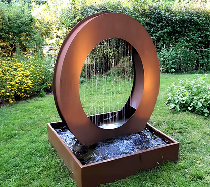 Sunset Stream Water Feature - Elegant Corten Steel for Outdoor Serenity