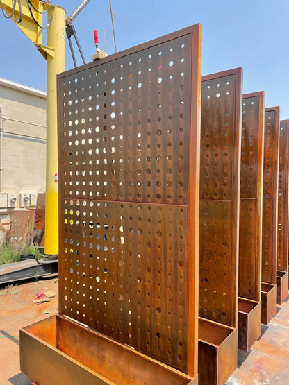 Custom Made Size - Corten Steel Outdoor Privacy, Metal Wall Art, Custom Metal Art, Large Metal Wall Sculpture.