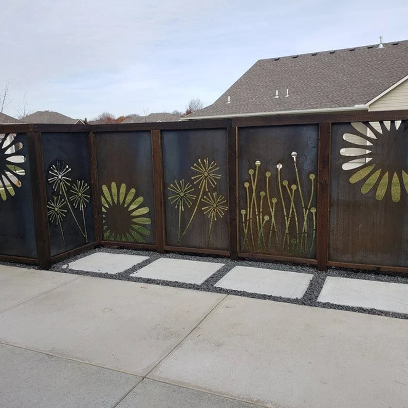 Custom Made Size - Outdoor Privacy Screen, Metal Wall Art, Custom Metal Art, Large Metal Wall Sculpture.